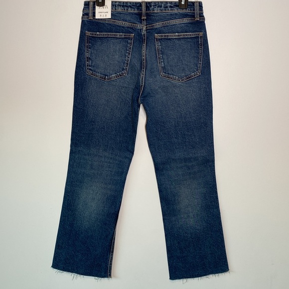 NWT Zara Mid Rise Cropped Flare Crop Jeans Size 6 - Picture 3 of 10